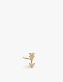 Lovestruck Recycled 9ct Yellow-gold And Diamond Single Stud Earring