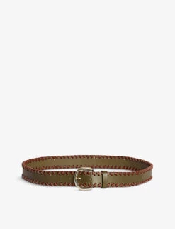 CLAUDIE PIERLOT Artisanal Braided-trim Leather Belt