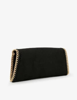 STELLA MCCARTNEY Falabella Satin Clutch Bag -Glam Pouch Store R04105533 BLACK ALT02