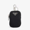Prada Brand-patch Shell Pouch Keyring -Glam Pouch Store R04107963 BLACK M