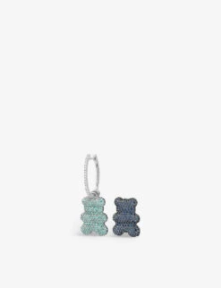 Yummy Bear Sterling-silver And Zirconia Single Hoop Earring