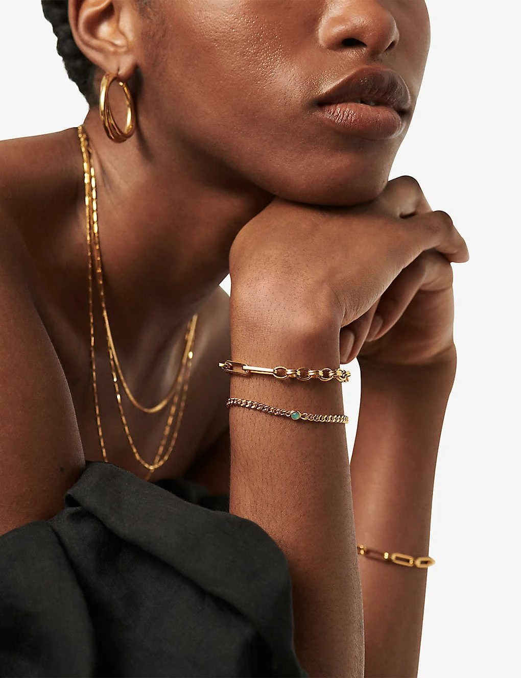 March Birthstone Recycled 18ct Yellow Gold-plated Vermeil Sterling-silver And Aqua Chalcedony Bracelet 4 March Birthstone Recycled 18ct Yellow Gold-plated Vermeil Sterling-silver And Aqua Chalcedony Bracelet - Image 2