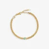 March Birthstone Recycled 18ct Yellow Gold-plated Vermeil Sterling-silver And Aqua Chalcedony Bracelet -Glam Pouch Store R04111549 GOLD M