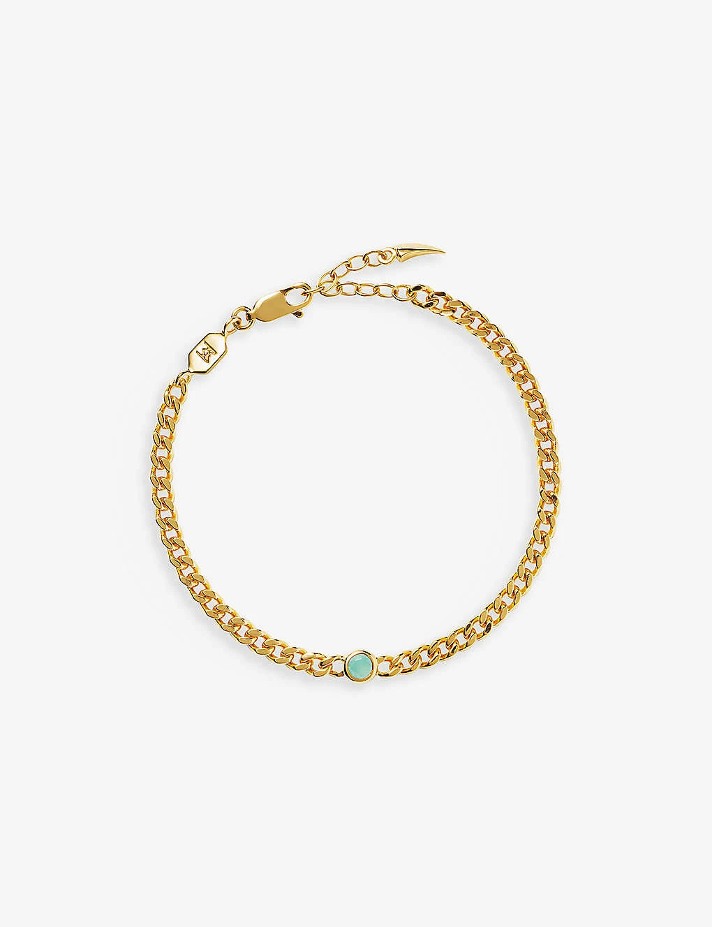 March Birthstone Recycled 18ct Yellow Gold-plated Vermeil Sterling-silver And Aqua Chalcedony Bracelet 3 March Birthstone Recycled 18ct Yellow Gold-plated Vermeil Sterling-silver And Aqua Chalcedony Bracelet