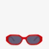 Linda Farrow X The Attico Irene Hexagonal Rectangular-frame Acetate Sunglasses 1 Linda Farrow X The Attico Irene Hexagonal Rectangular-frame Acetate Sunglasses -Glam Pouch Store R04111960 RED M