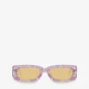 The Attico X Linda Farrow Marfa Rectangular-frame Acetate Sunglasses -Glam Pouch Store R04111961 PURPLE M