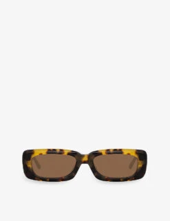 Linda Farrow X The Attico Mini Marfa Rectangular-frame Acetate Sunglasses
