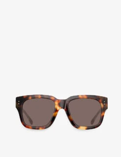 Linda Farrow Amber Tortoiseshell Square-frame Acetate Sunglasses