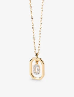 PDPAOLA Letter O Mini 18ct Yellow-gold Plated Sterling-silver And Zirconia Pendant Necklace