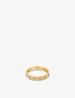Ridged-band 18ct Yellow Gold-plated Sterling-silver And Cubic Zirconia Ring