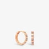 Ridged 18ct Rose Gold-plated Sterling-silver And Cubic Zirconia Hoop Earrings