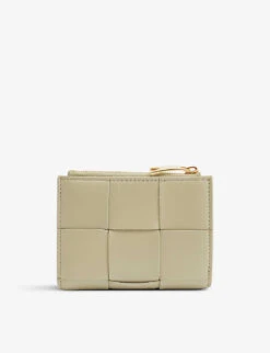 Bottega Veneta Intrecciato Zip-around Small Leather Wallet -Glam Pouch Store R04121928 TRAVERTINEGOLD ALT02