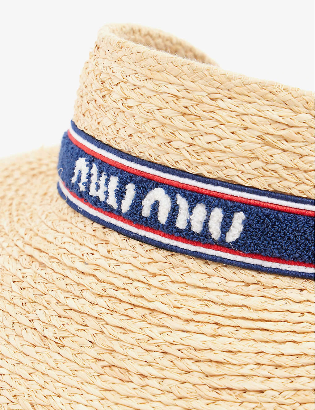 Miu Miu Logo-embellished Raffia Visor Hat 4 Miu Miu Logo-embellished Raffia Visor Hat - Image 2