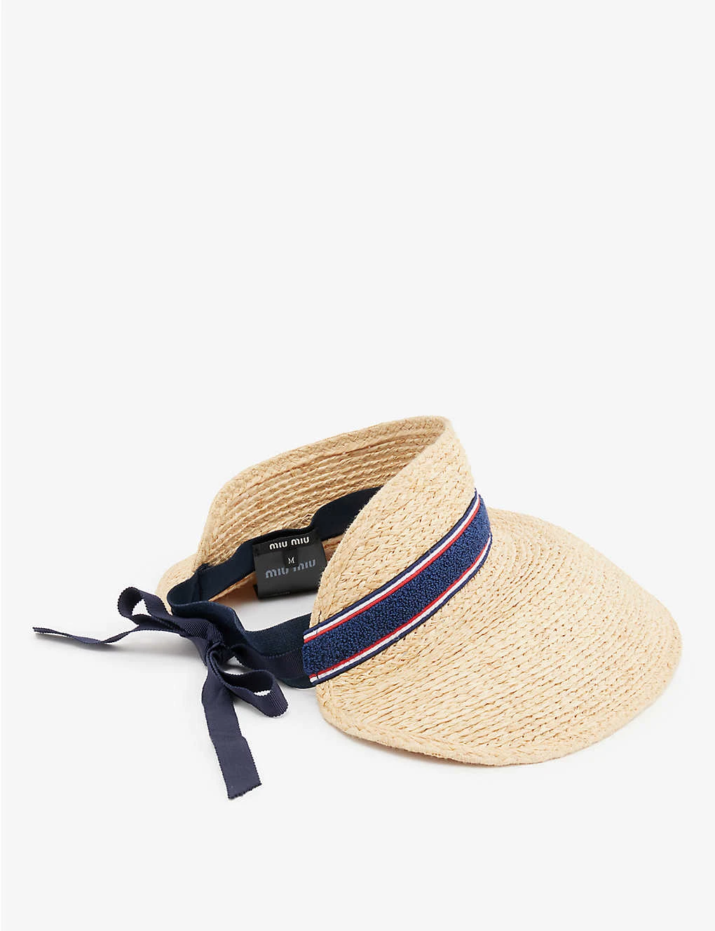 Miu Miu Logo-embellished Raffia Visor Hat 5 Miu Miu Logo-embellished Raffia Visor Hat - Image 3