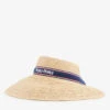 Miu Miu Logo-embellished Raffia Visor Hat -Glam Pouch Store R04125422 NATURAL M