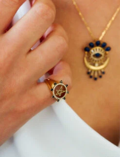 Meher Star 18ct Yellow-gold And 0.36ct White And Black Diamond Ring -Glam Pouch Store R04127854 18CTYELLOWGOLD ALT02