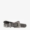 THE KOOPLES Gem-embellished Western-style Metal Buckle Belt -Glam Pouch Store R04127957 BLA01 M
