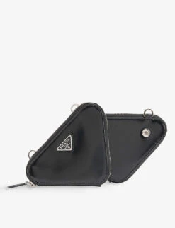 Prada Triangle Mini Leather Pouch Bag 11 Prada Triangle Mini Leather Pouch Bag -Glam Pouch Store R04129212 NERO ALT04