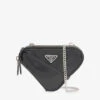 Prada Triangle Mini Leather Pouch Bag -Glam Pouch Store R04129212 NERO M