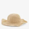 Seafolly Soleil Ruffed-brim Paper Hat -Glam Pouch Store R04131544 SAND M