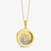 Sunburst Amulet Medium 22ct Gold-plated Sterling Silver And Aquamarine Necklace