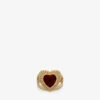 Heart 22ct Yellow Gold-plated Sterling-silver And Garnet Ring -Glam Pouch Store R04133771 YELLOWGOLD M