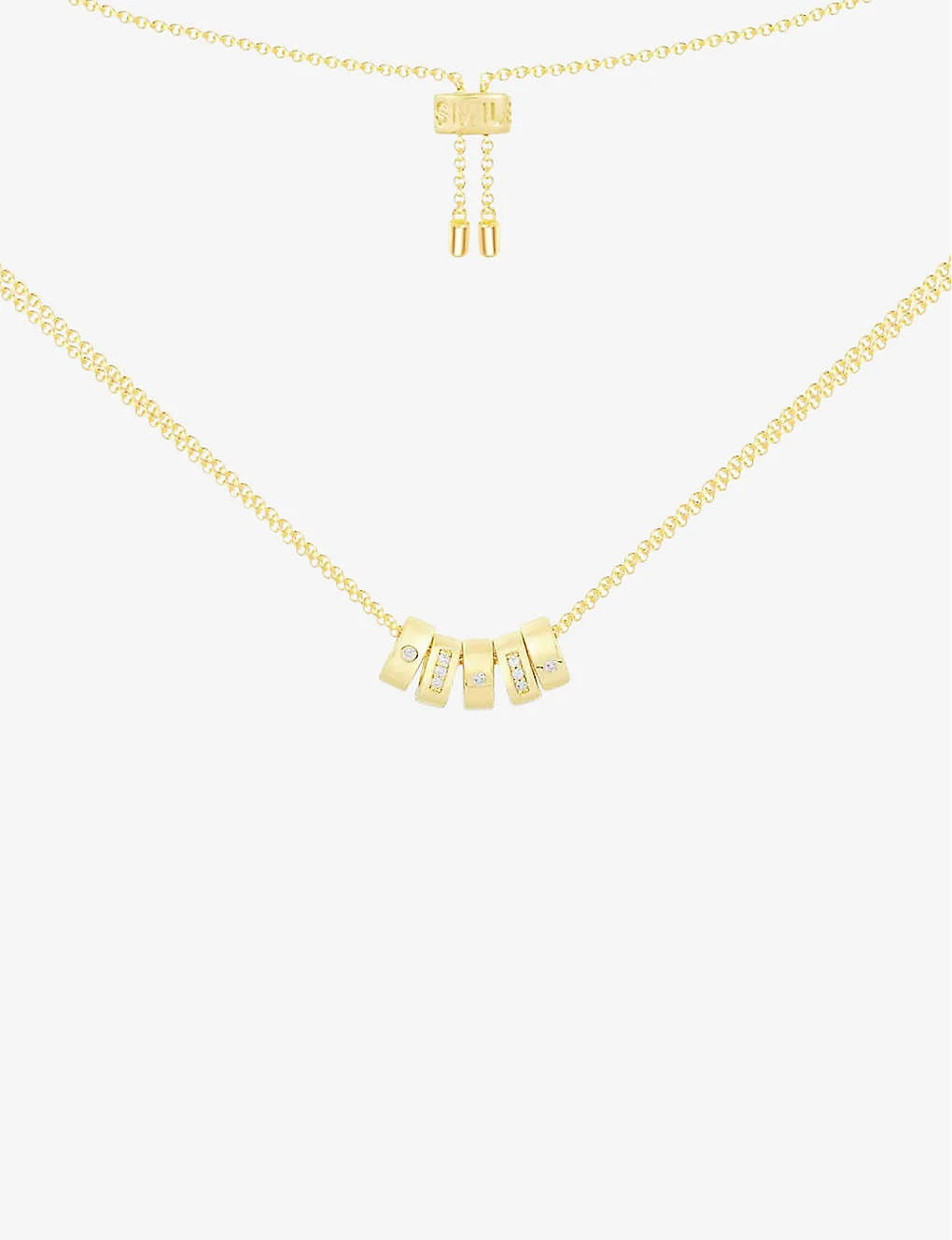 Smile Morse Code 18ct Yellow Gold-plated Metal Alloy And Cubic Zirconia Pendant Necklace 3 Smile Morse Code 18ct Yellow Gold-plated Metal Alloy And Cubic Zirconia Pendant Necklace