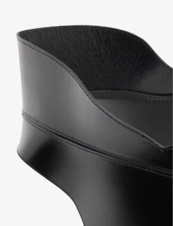 Alexander McQueen Corset Panel-embellished Leather Belt -Glam Pouch Store R04136275 BLACK ALT03