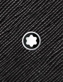 MONTBLANC Sartorial Money-clip Logo-embellished Grained-leather Wallet -Glam Pouch Store R04144276 BLACK ALT01