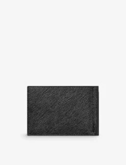 MONTBLANC Sartorial Money-clip Logo-embellished Grained-leather Wallet -Glam Pouch Store R04144276 BLACK ALT02