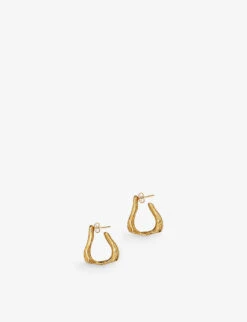 The Link Of Wanderlust 24ct Yellow Gold-plated Bronze Hoop Earrings