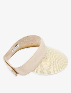 ANINE BING Venus Logo-embellished Palm Leaf Visor -Glam Pouch Store R04146367 NATURAL ALT02