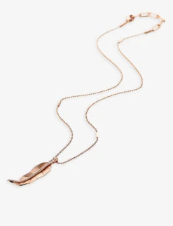 La Maison Couture X Tomasz Donocik Long Leaf Rose-gold Plated Recycled Sterling-silver And Cubic Zirconia Pendant Necklace 9 La Maison Couture X Tomasz Donocik Long Leaf Rose-gold Plated Recycled Sterling-silver And Cubic Zirconia Pendant Necklace -Glam Pouch Store R04147913 PINK ALT03