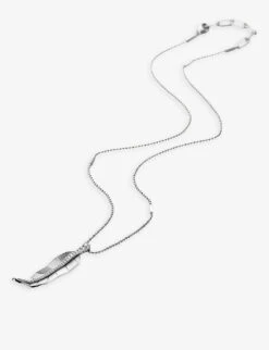 La Maison Couture X Tomasz Donocik Long Leaf White Gold-plated Recycled Sterling-silver And Cubic Zirconia Pendant Necklace 7 La Maison Couture X Tomasz Donocik Long Leaf White Gold-plated Recycled Sterling-silver And Cubic Zirconia Pendant Necklace -Glam Pouch Store R04147915 SILVER ALT02