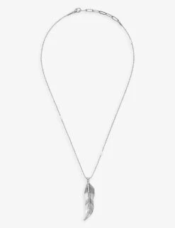 La Maison Couture X Tomasz Donocik Long Leaf White Gold-plated Recycled Sterling-silver And Cubic Zirconia Pendant Necklace