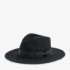 Bon Fedora Wool Fedora Hat -Glam Pouch Store R04148171 BLACK M