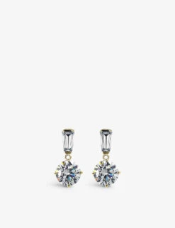 Athena 9ct White-gold And Cubic Zirconia Drop Earrings