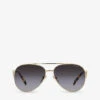 Prada PR 73ZS Pilot-frame Metal Sunglasses -Glam Pouch Store R04151080 GOLD M