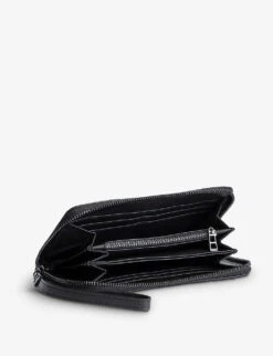 Zadig & Voltaire Compagnon Wing-embellished Textured-leather Wallet -Glam Pouch Store R04153955 NOIR ALT03