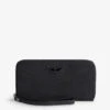 Zadig & Voltaire Compagnon Wing-embellished Textured-leather Wallet -Glam Pouch Store R04153955 NOIR M