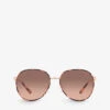 Michael Kors MK1128J Empire Round-frame Tortoiseshell Acetate Sunglasses 2 Michael Kors MK1128J Empire Round-frame Tortoiseshell Acetate Sunglasses -Glam Pouch Store R04154226 TAN M