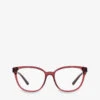 Bvlgari BV4219 Round-frame Branded-arm Acetate Optical Glasses -Glam Pouch Store R04154289 RED M