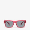 Versace VE4445 Tinted-lens Square-frame Acetate Sunglasses 1 Versace VE4445 Tinted-lens Square-frame Acetate Sunglasses -Glam Pouch Store R04154295 RED M