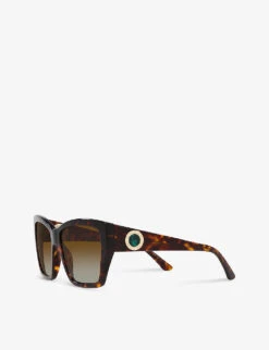 Bvlgari BV8260 Square-frame Tortoiseshell-pattern Acetate Sunglasses -Glam Pouch Store R04154308 BROWN ALT02