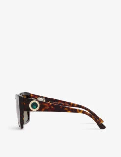 Bvlgari BV8260 Square-frame Tortoiseshell-pattern Acetate Sunglasses -Glam Pouch Store R04154308 BROWN ALT03