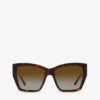 Bvlgari BV8260 Square-frame Tortoiseshell-pattern Acetate Sunglasses -Glam Pouch Store R04154308 BROWN M