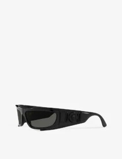 Versace VE4446 Branded-arm Rectangle-frame Acetate Sunglasses -Glam Pouch Store R04154314 BLACK ALT02