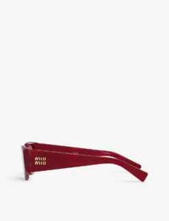 Miu Miu MU 06YS Cat-eye-frame Acetate Sunglasses -Glam Pouch Store R04154320 RED ALT03