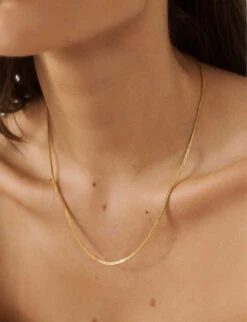 Juno Fine 18ct Yellow Gold-plated Vermeil Recycled Sterling-silver Chain Necklace -Glam Pouch Store R04155833 YELLOWGOLD ALT02