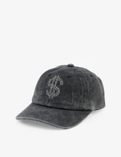 $ Crystal-embellished Cotton Baseball Cap